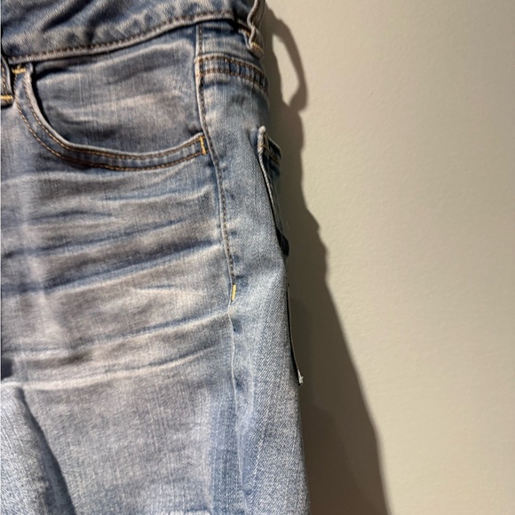 American Eagle Outfitters Light Blue Frayed Jean Shorts - Picture 2 of 10